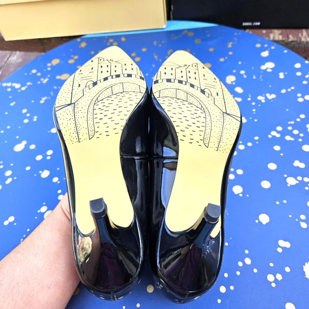 Bella Vita Define ll Black Pat Heels Shoes Women's Size 7.5 - Picture 14 of 15